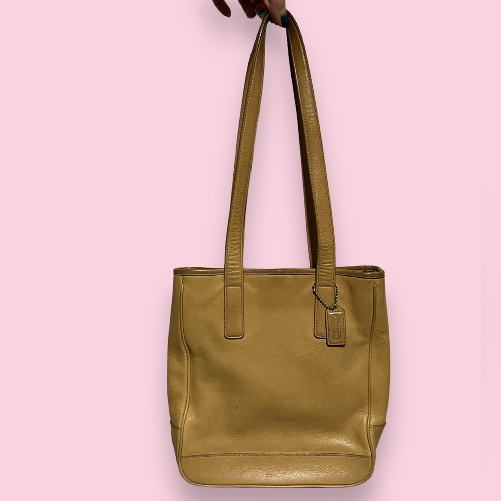 90s Vintage Coach light tan Hampton Lunch Tote shoulder bag